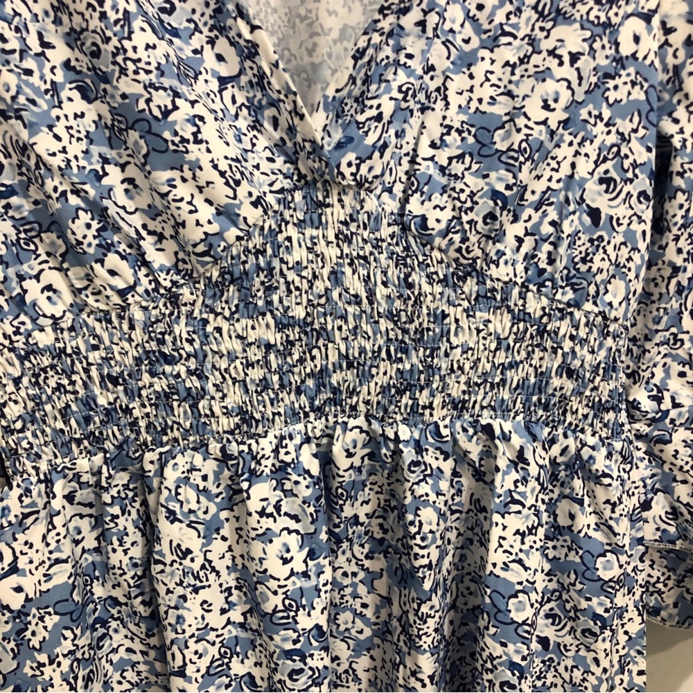 Blue Floral Lightweight Dress Women’s Size M Elasticated Waist NWOT - Picture 2 of 7
